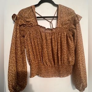 Mustard Seed boutique flowery blouse, small